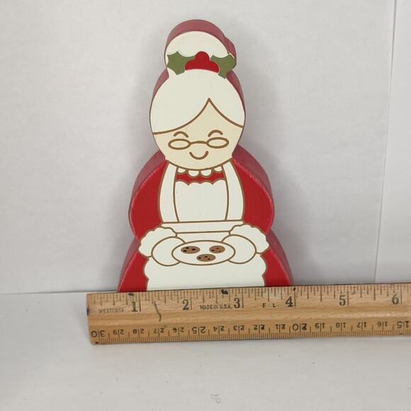 Mrs. Claus Bakery Gingerbread Cookie Plate Wood Tiered Tray Tabletop Decor - Picture 3 of 10